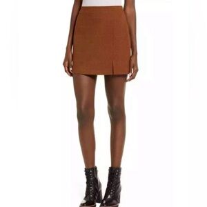 Leith Size Medium Brown Tan Dale Window Pane Mini Skirt